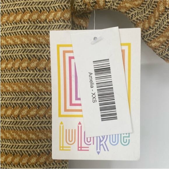 Lularoe Golden Color Allover Print Amelia Dress - Picture 7 of 7